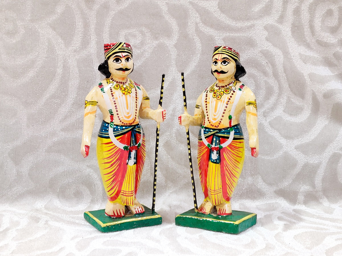 Wooden Dwarpal Set , Small