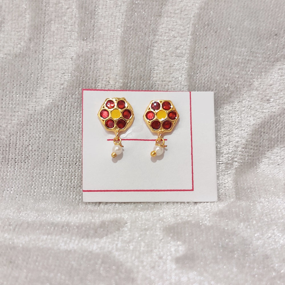 Meenakari Flower Kundal