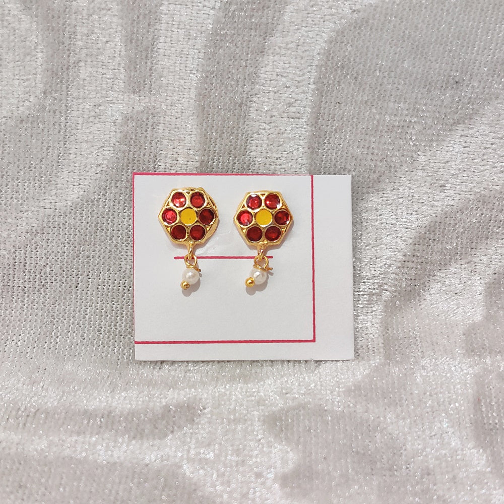 Meenakari Flower Kundal