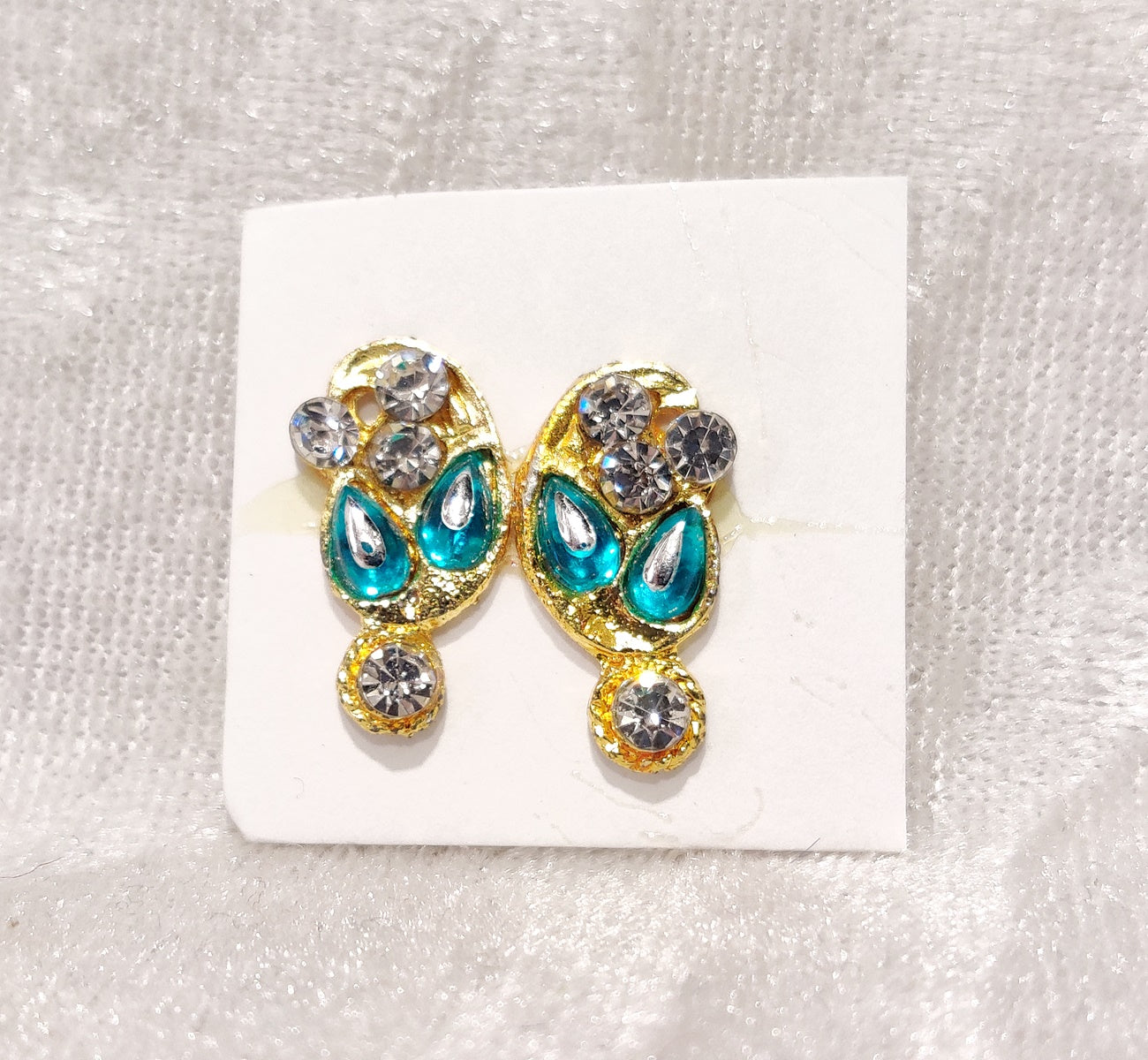 Coloured Stone Diamond Kundal