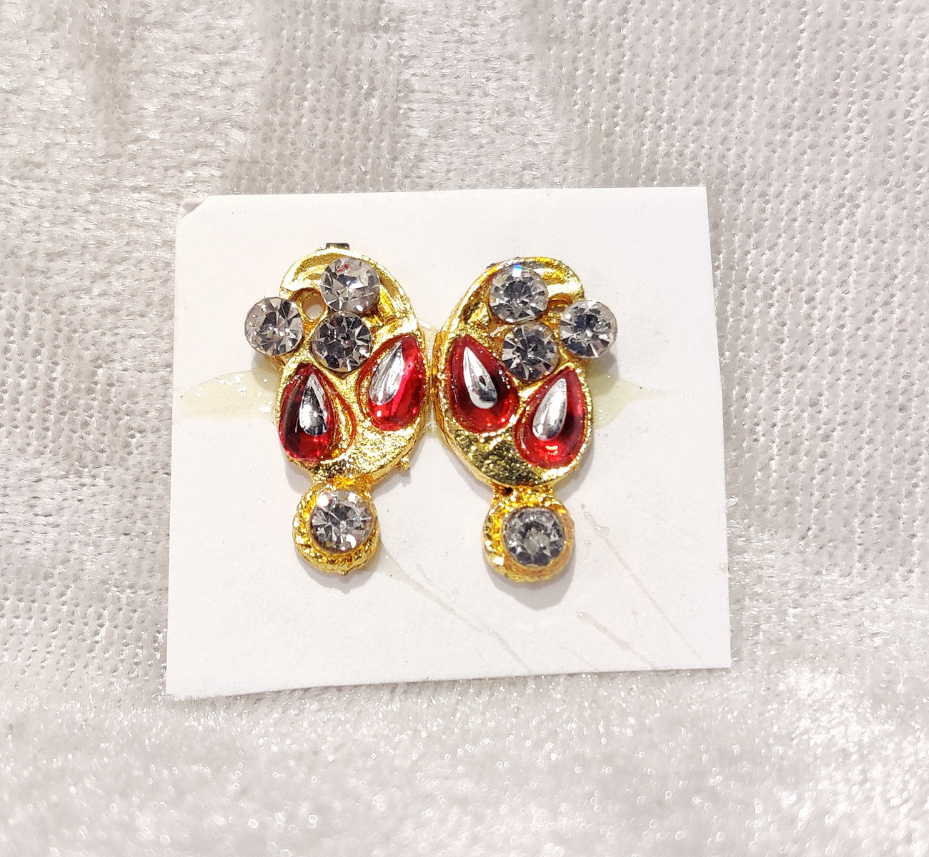 Coloured Stone Diamond Kundal
