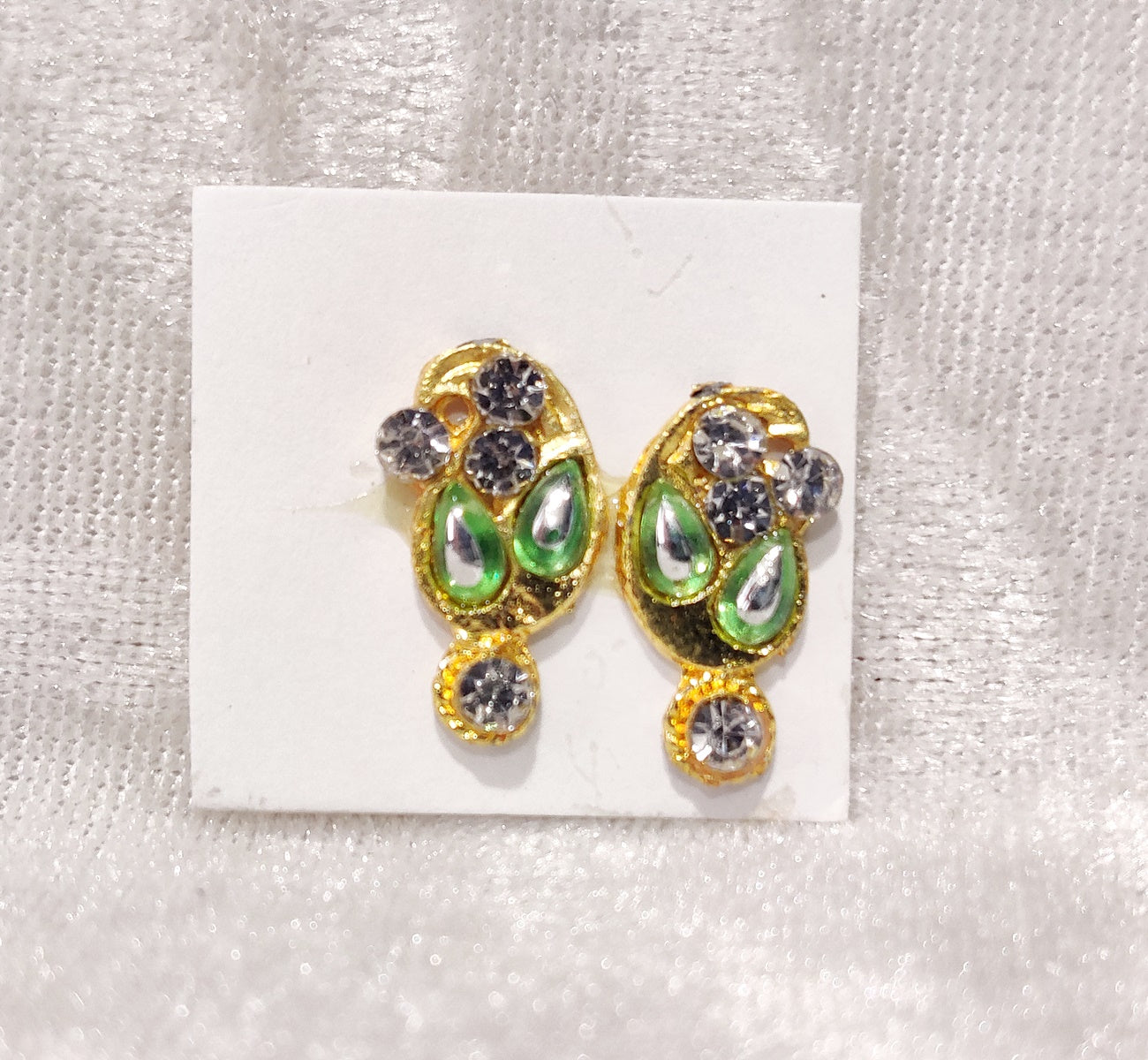 Coloured Stone Diamond Kundal