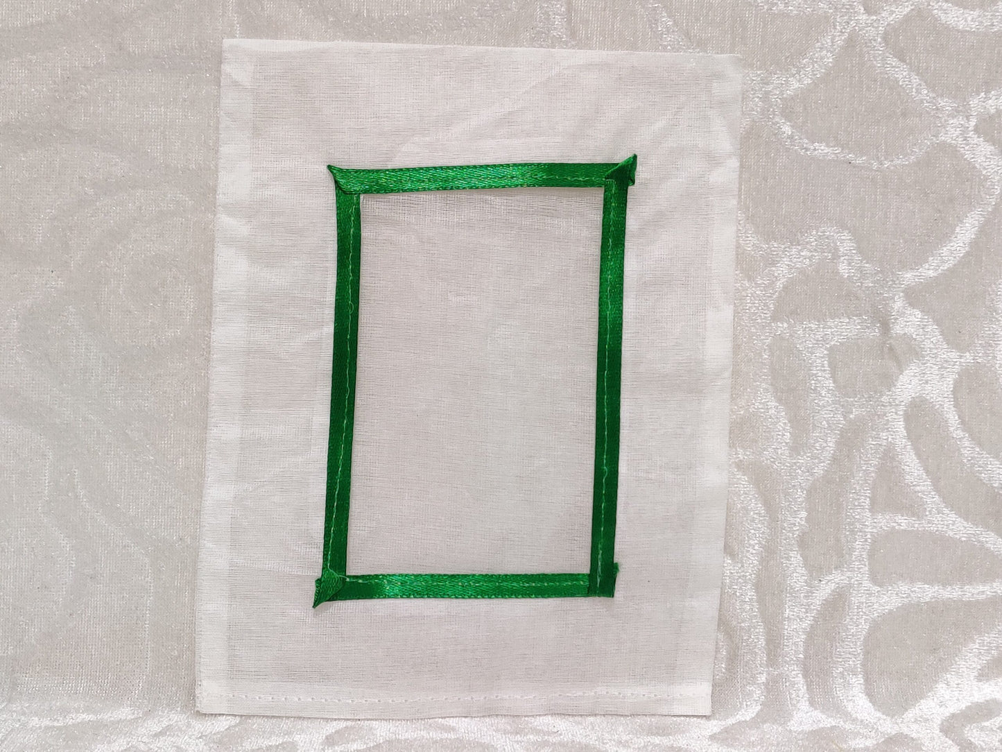 Post Card Size White Cotton Chitraji Vastra