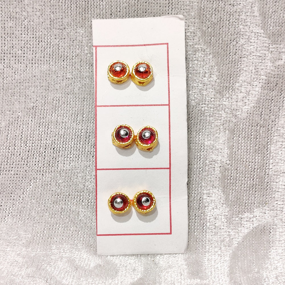 Coloured Diamond Kundal, Set of 3