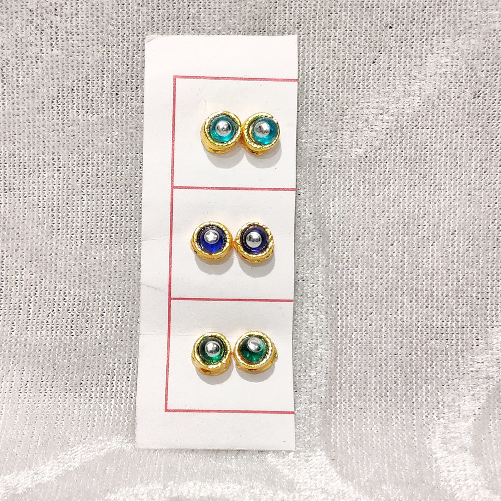 Coloured Diamond Kundal, Set of 3
