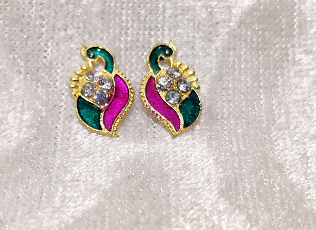 Meenkari Makarakrut Diamond Kundal