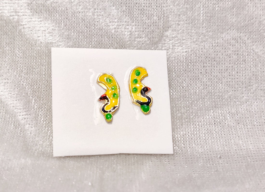 Meenakari Mayurakar Diamond Kundal , Small