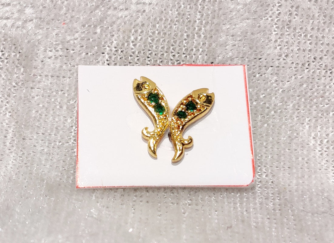 Matsyakar American Diamond Kundal , Small