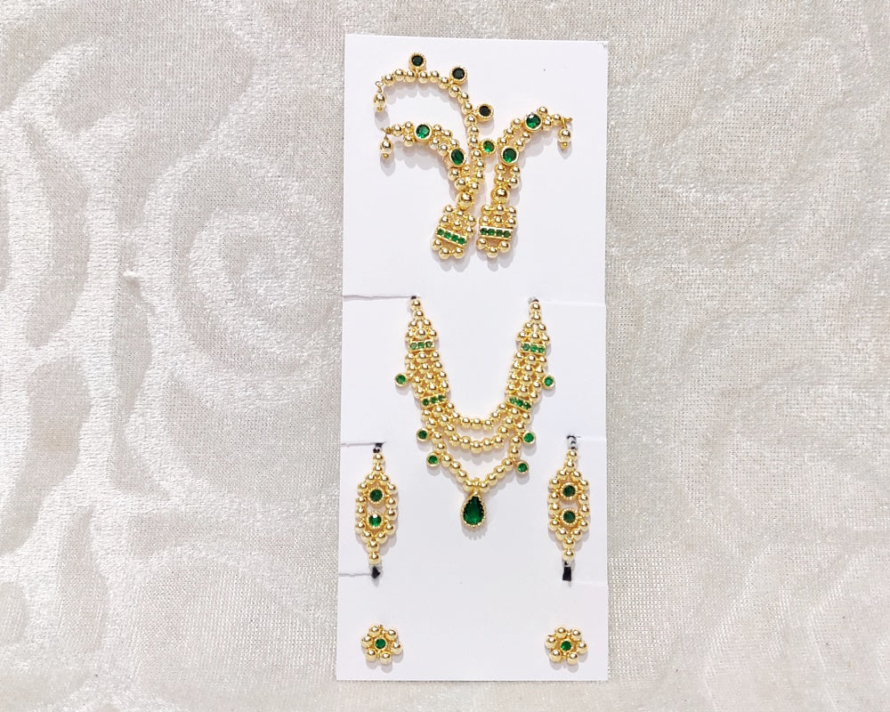 Semi-Precious Complete Golden AD Malaji Set