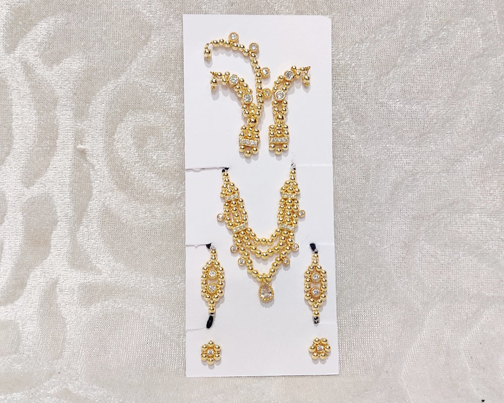 Semi-Precious Complete Golden AD Malaji Set