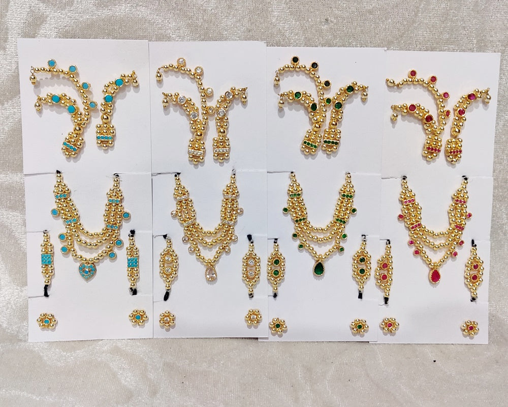 Semi-Precious Complete Golden AD Malaji Set