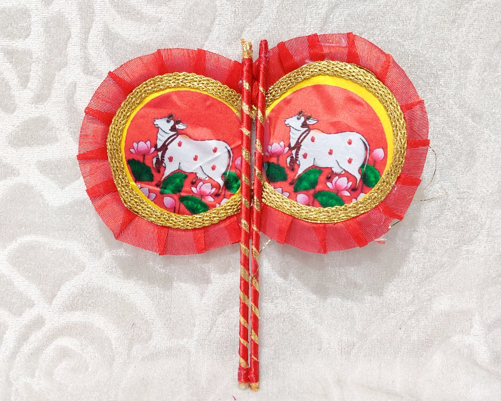 Designer Cow Print Pankha