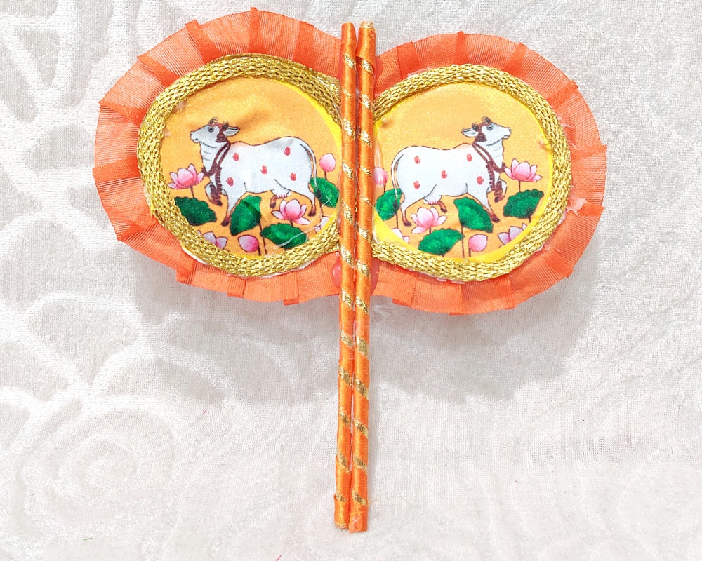 Designer Cow Print Pankha