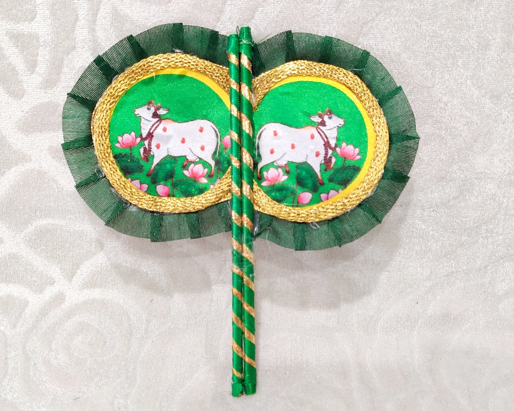 Designer Cow Print Pankha