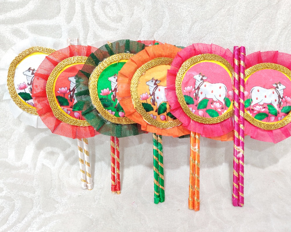Designer Cow Print Pankha