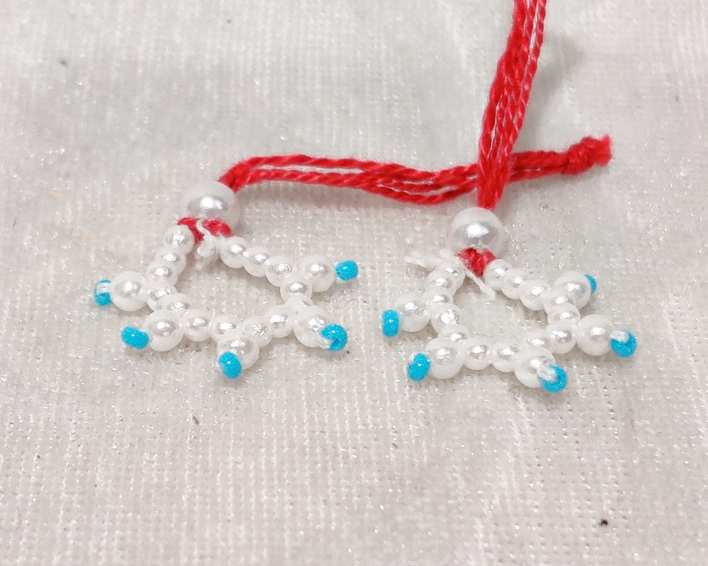 Small Size White Moti Nupur for Lalan Swaroop