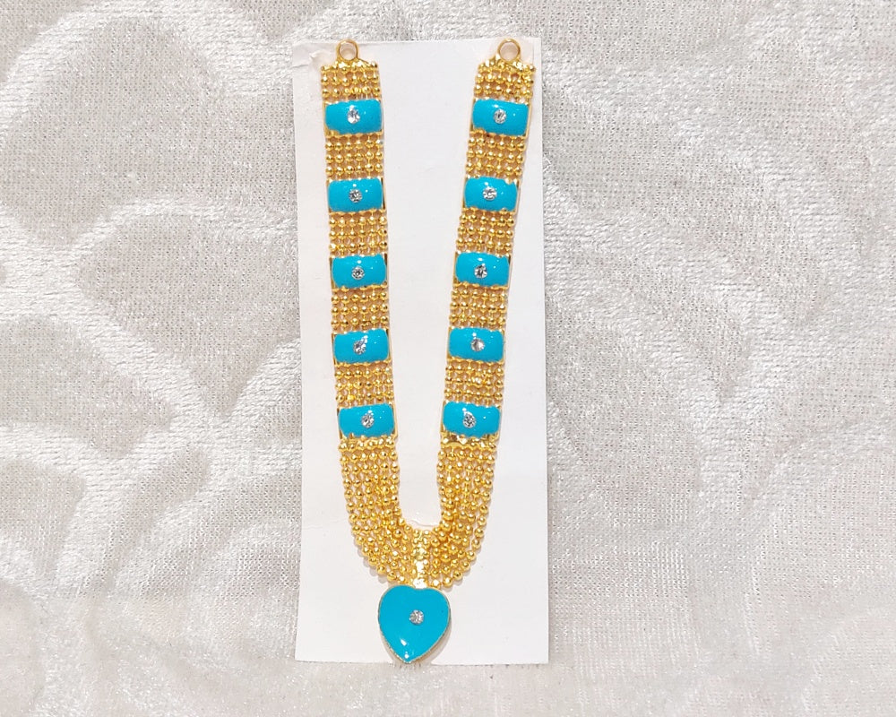 5 step Meenakari Mala, Blue