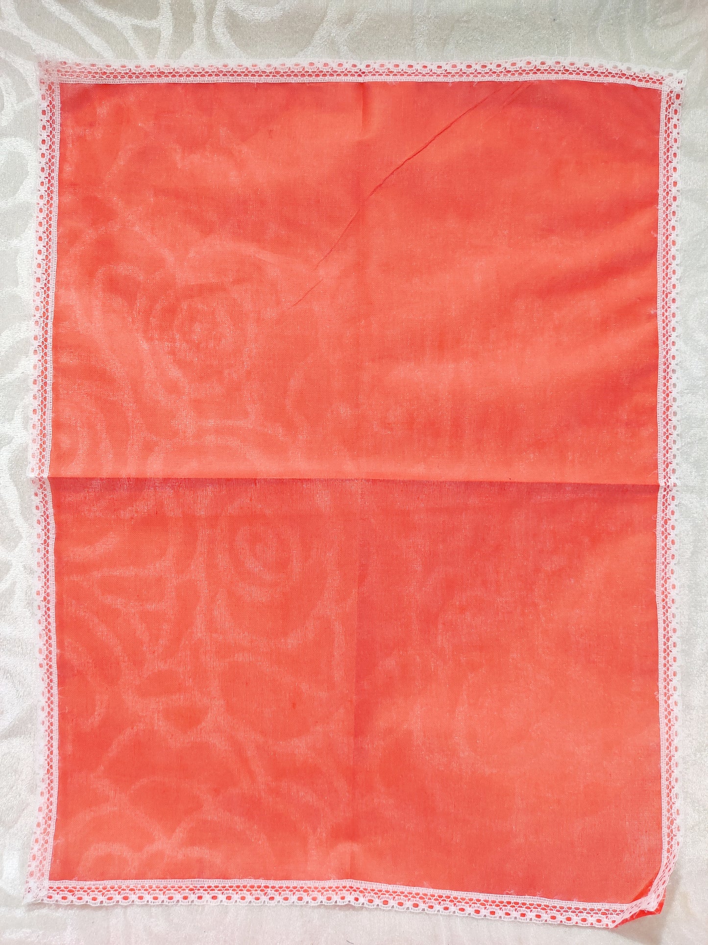 Plain Cotton Pichhawai 03 (White Lace)