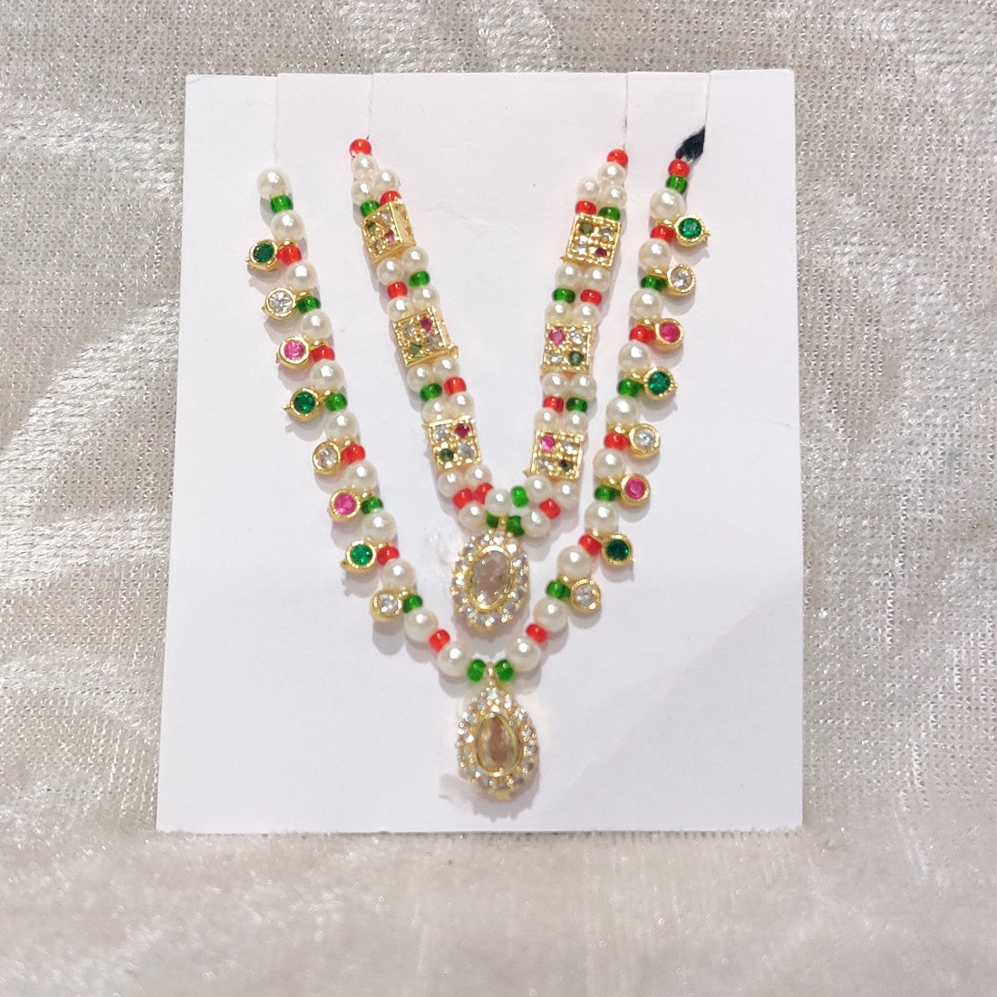 Coloured American Diamond Moti Malaji , Set of 2