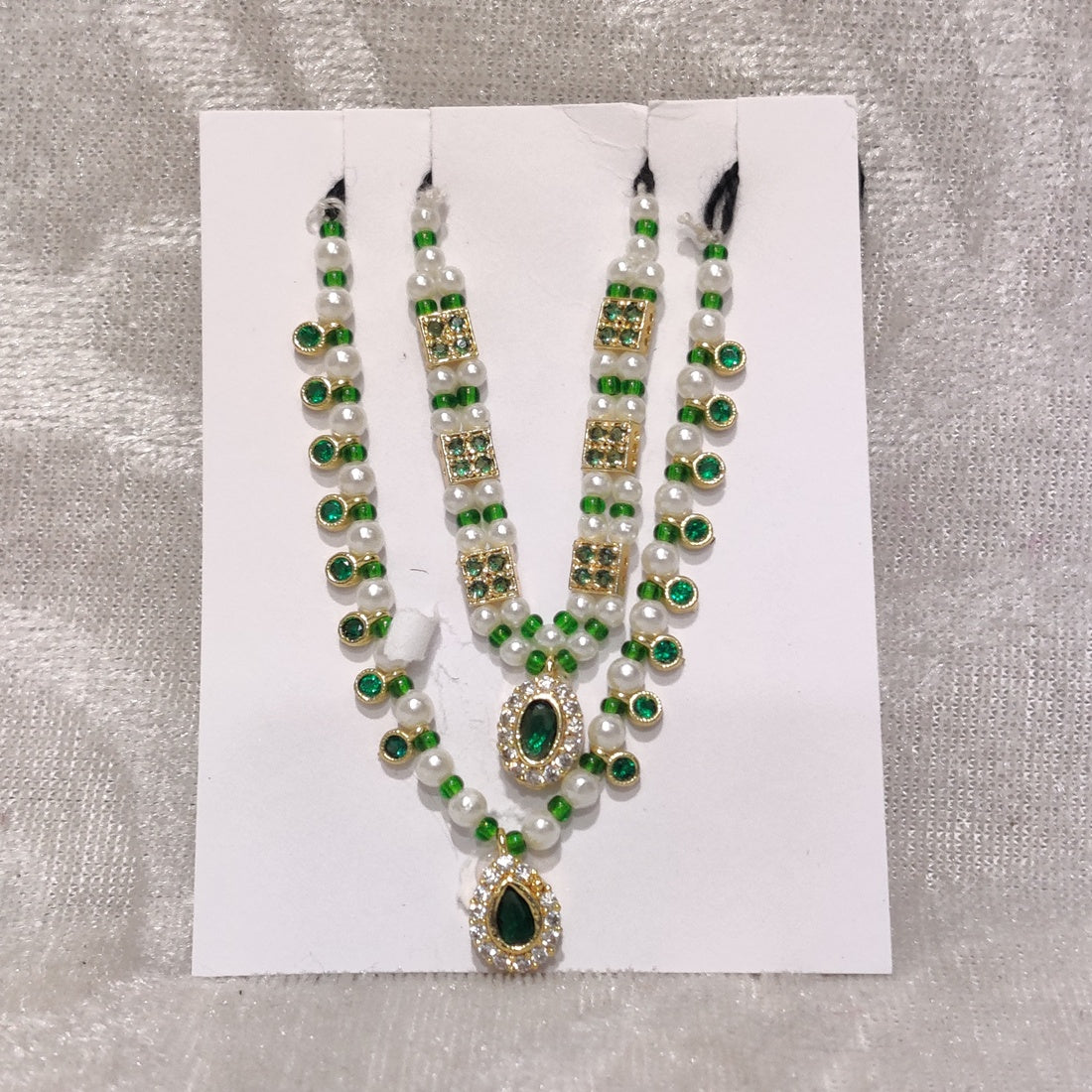 Coloured American Diamond Moti Malaji , Set of 2