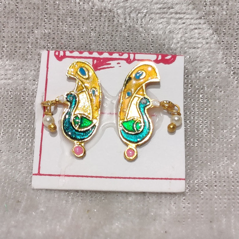 Meenkari Makarakrut Diamond Kundal