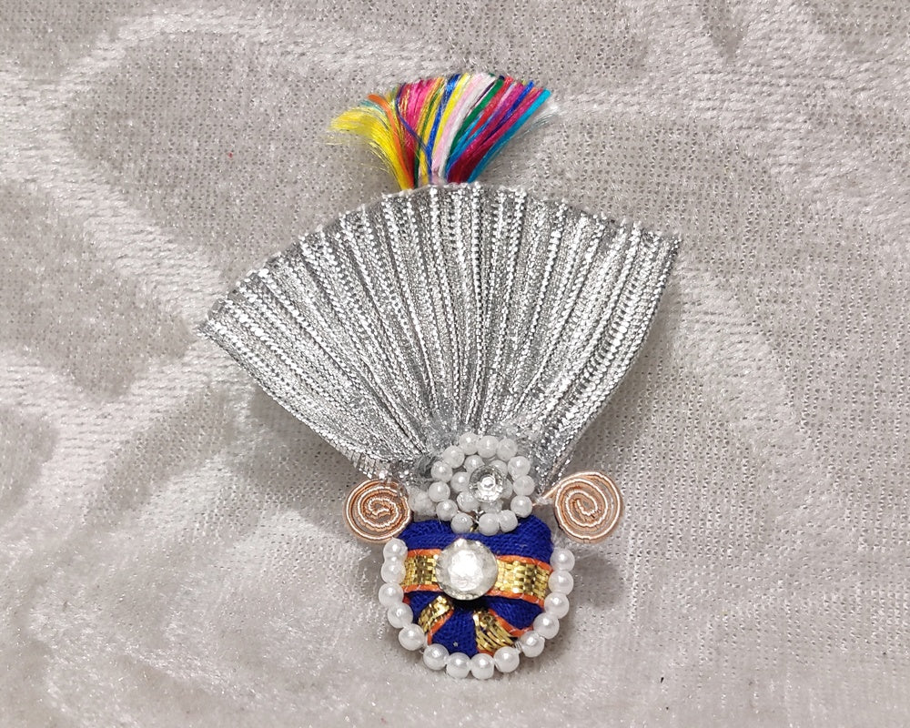 Heavy Silver Satin Moti Chandrika