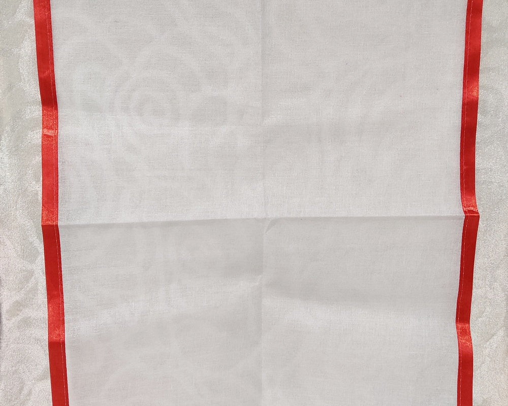 Medium Size White Cotton Pichwai - 02,