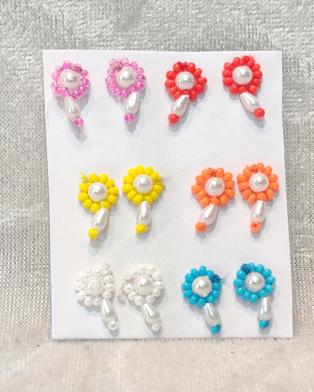 Coloured Moti Kundal, Set of 6