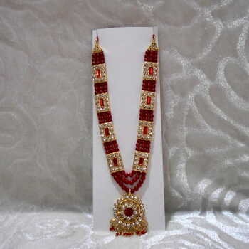 Heavy Pendant Gadi Malaji  - Red