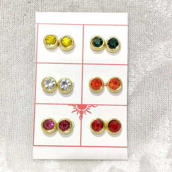 Big Size Coloured Diamond Kundal, Set of 6