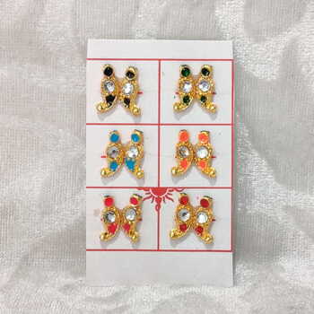 Meenakari Diamond Kundal, Set of 6