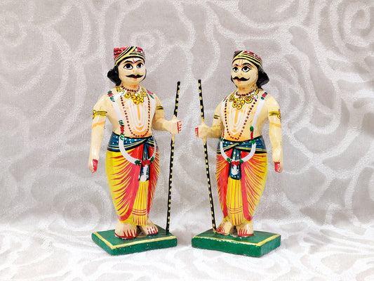 Wooden Dwarpal Set , Large