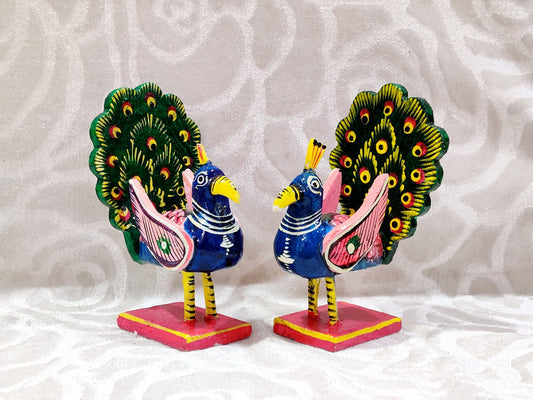 Wooden Peacock Pair 5"