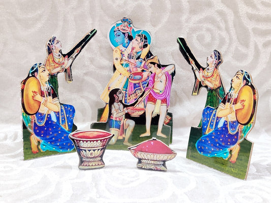 Wooden Holi Gopi Set, Medium