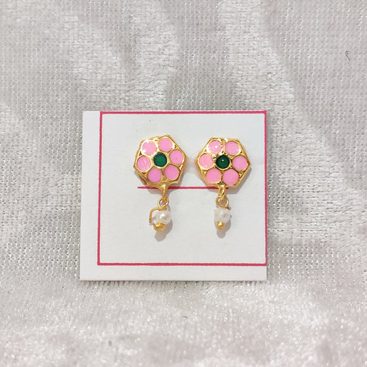 Meenakari Flower Kundal