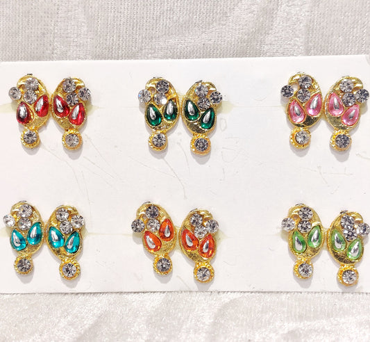 Coloured Stone Diamond Kundal