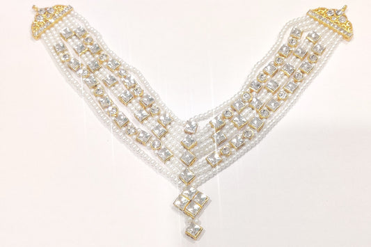 Heavy Diamond White Moti Gadijimala