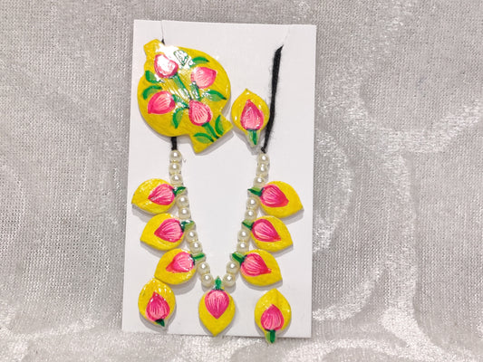 Chhip Mala Set Small, Yellow and Pink