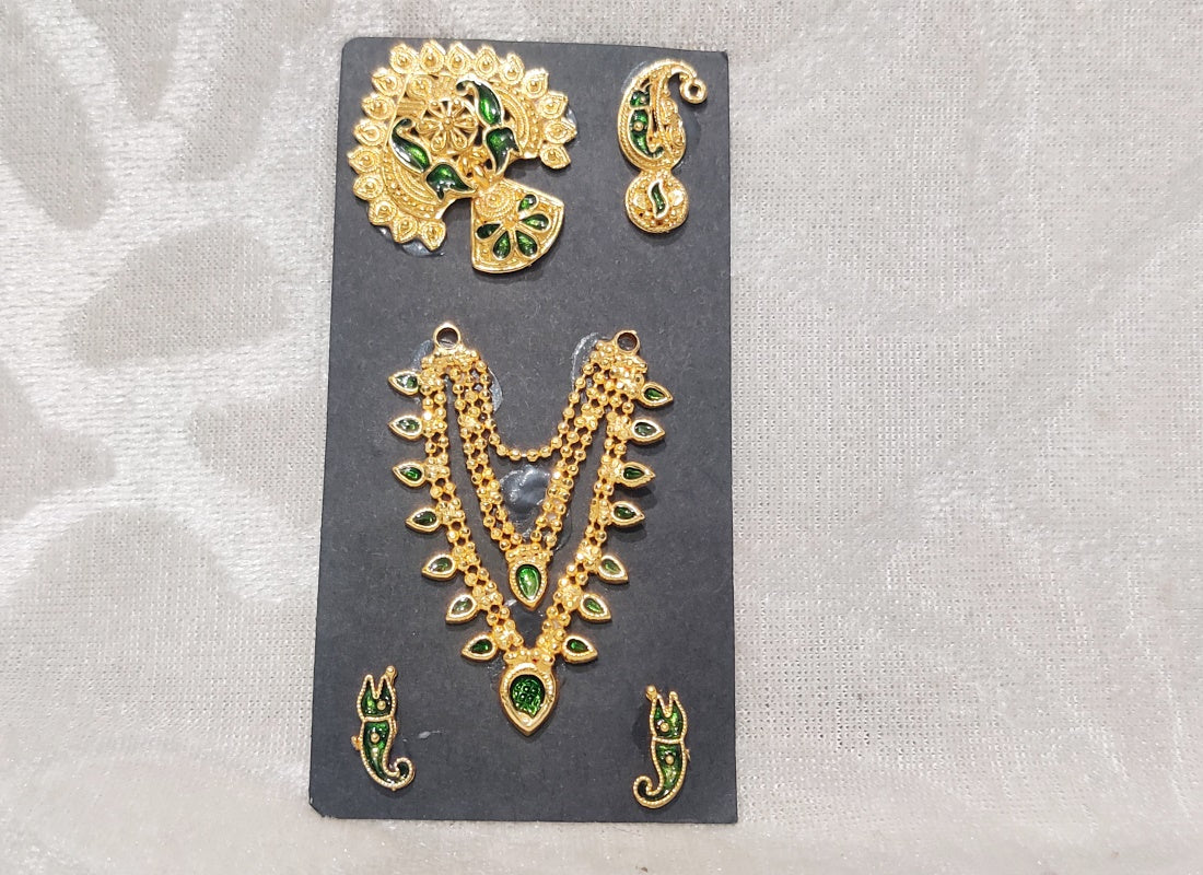 Complete Golden Meenakari Malaji Set