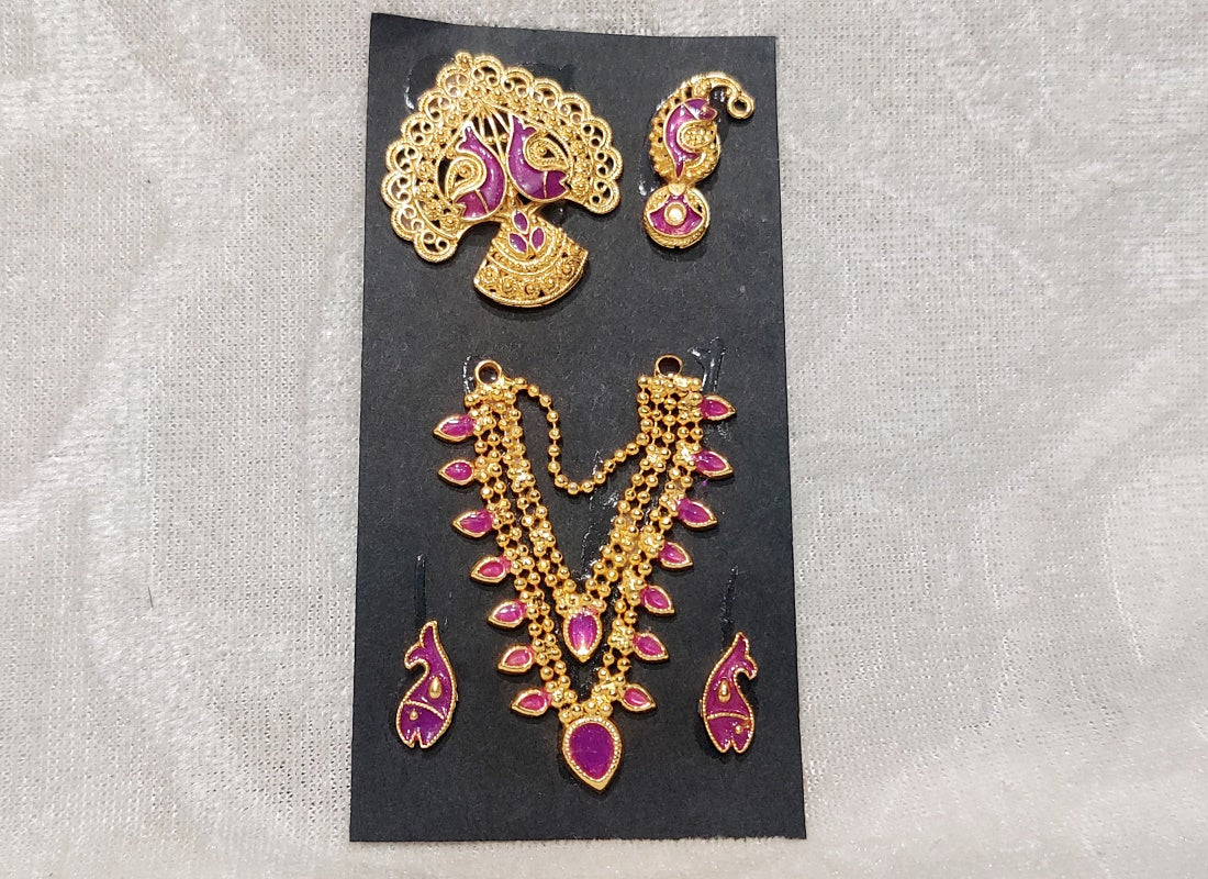 Complete Golden Meenakari Malaji Set