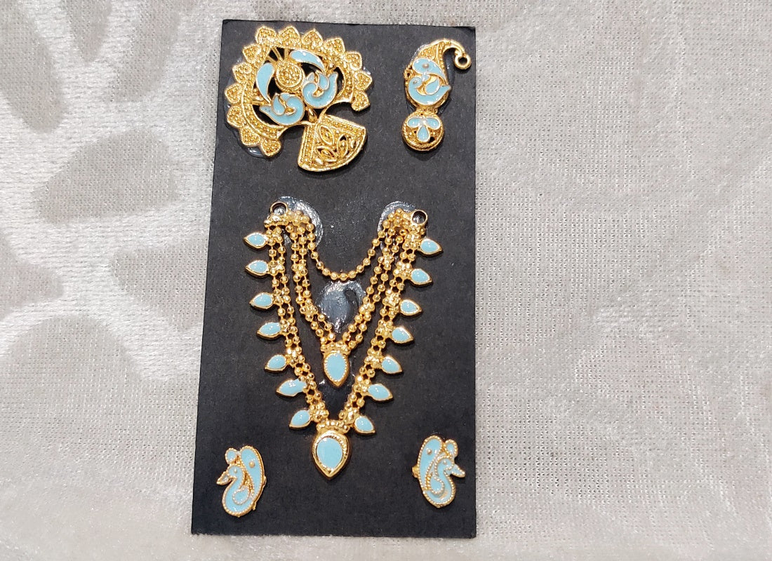 Complete Golden Meenakari Malaji Set