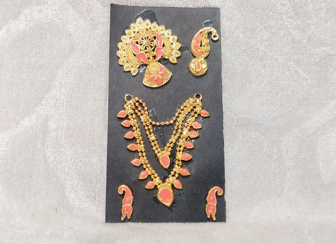 Complete Golden Meenakari Malaji Set