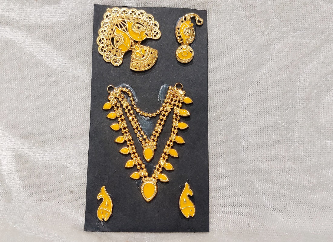 Complete Golden Meenakari Malaji Set