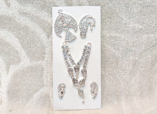 American Diamond Complete Silver Malaji Set