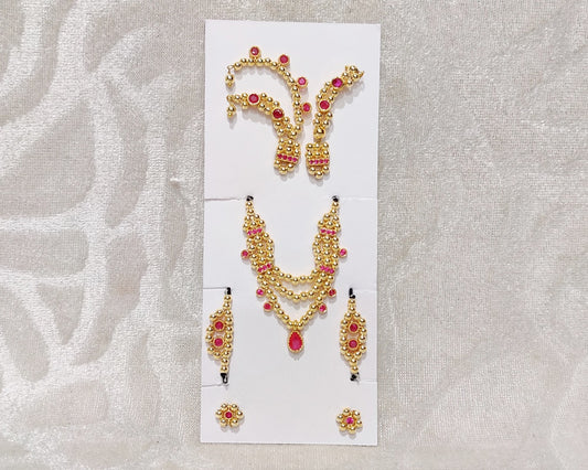 Semi-Precious Complete Golden AD Malaji Set