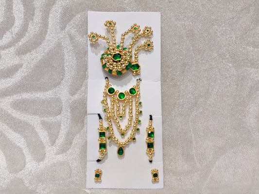 Semi-Precious Complete Golden AD Malaji Set