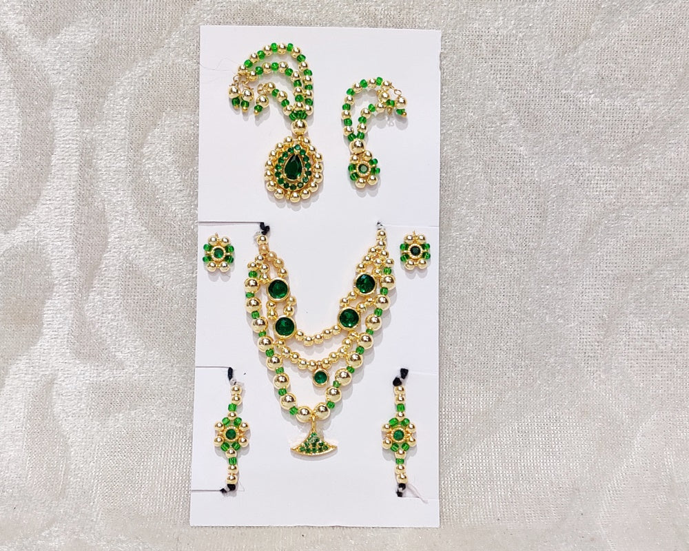 Semi-Precious Complete Golden AD Malaji Set