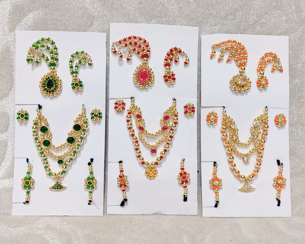 Semi-Precious Complete Golden AD Malaji Set