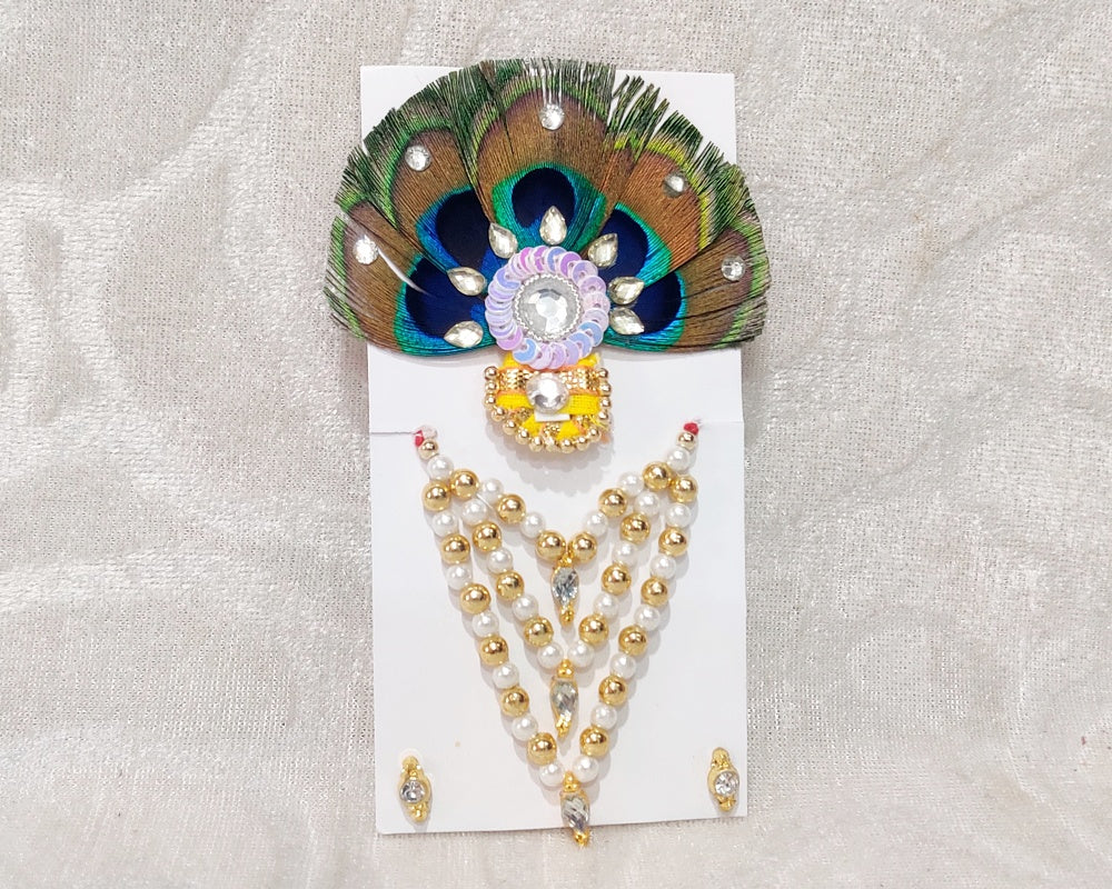 White & Golden Moti Mala Set