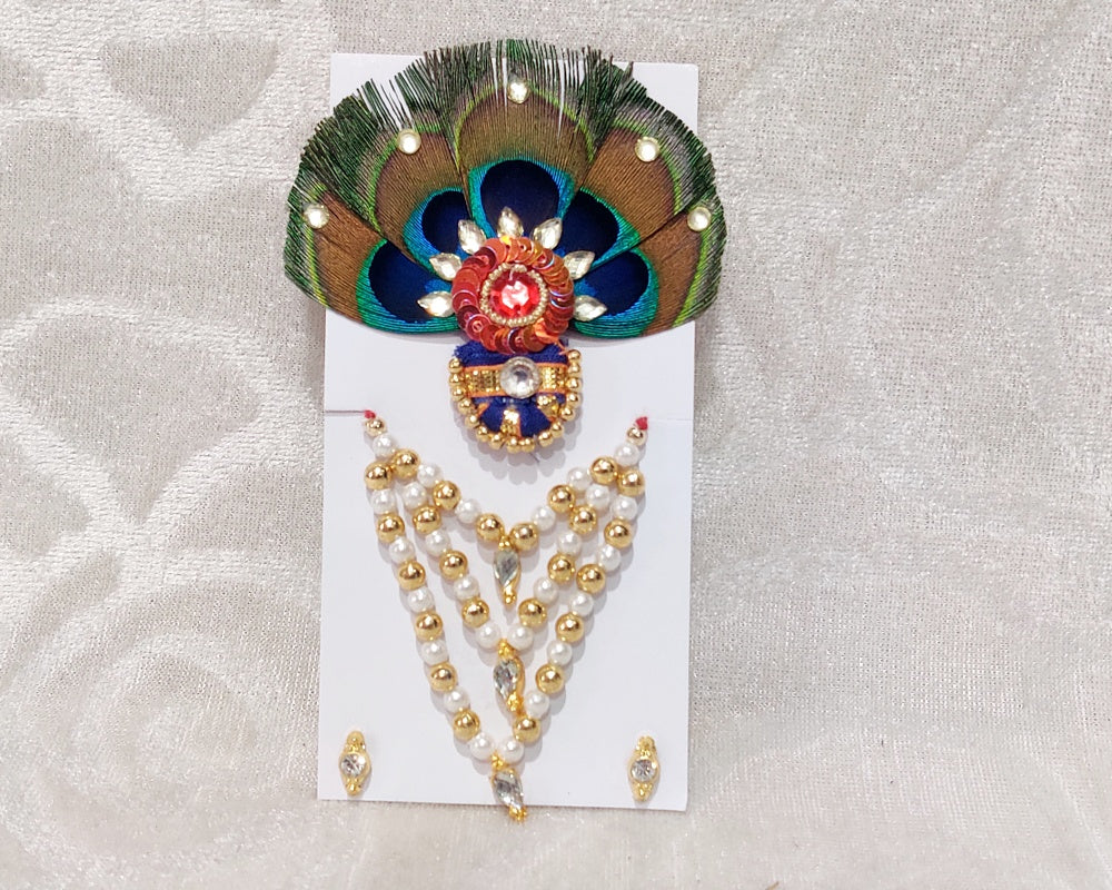 White & Golden Moti Mala Set